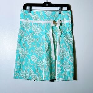 Vintage Y2K Mini pleated skirt paisley print preppy ribbon ties forever 21 small